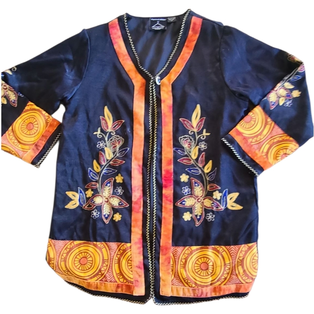 Anthony Mark Hankins Jacket Top One Button Vintage Navy Women's Medium